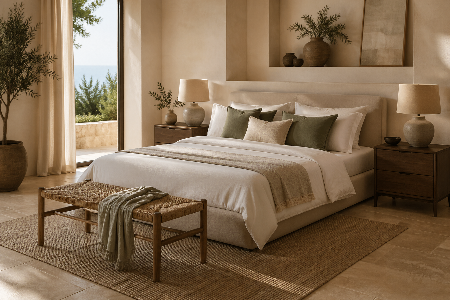 Serene bedroom furniture display