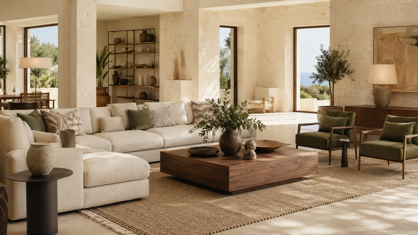 Elegant Mediterranean furniture showroom interior